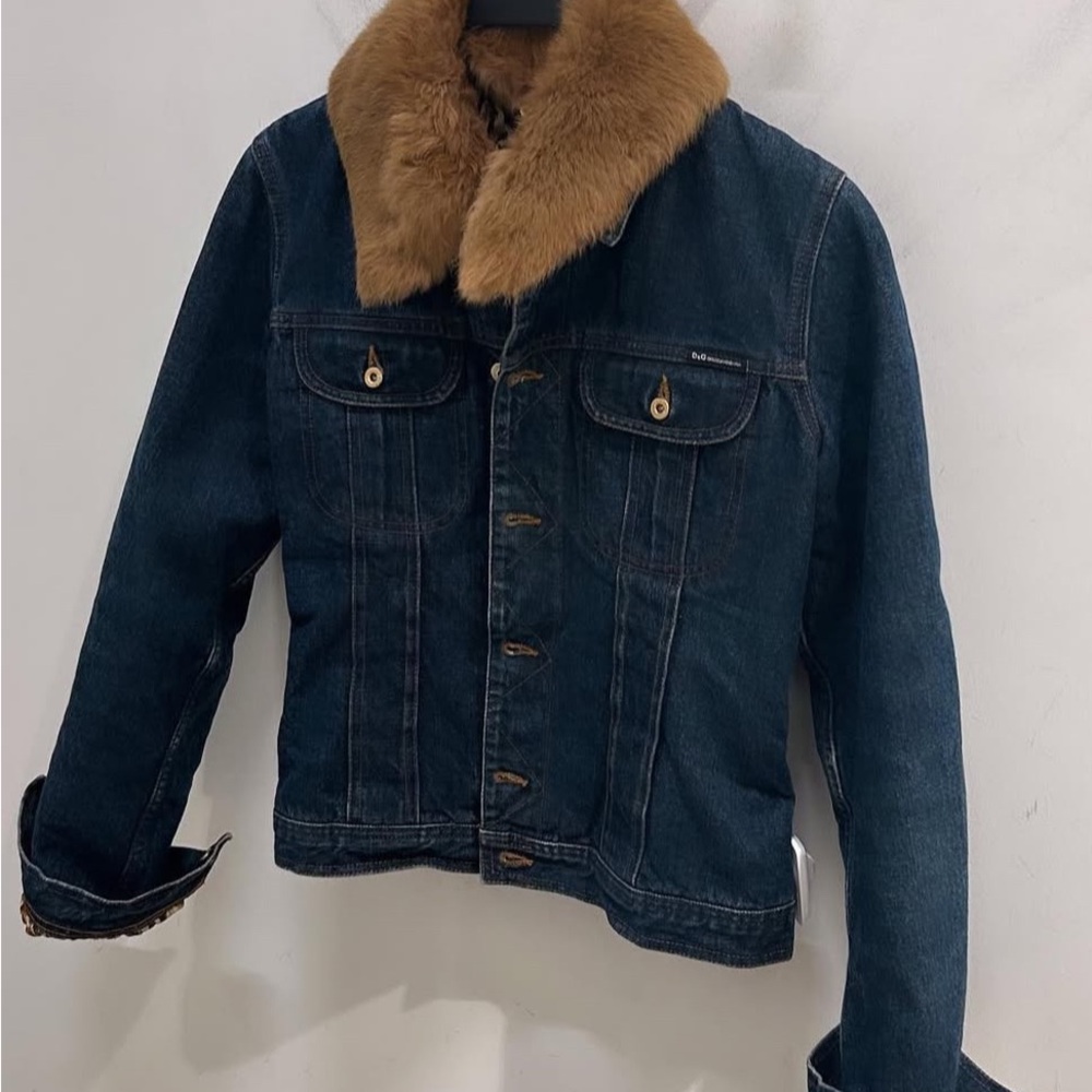 D&G Denim Jacket with Faux Fur Collar